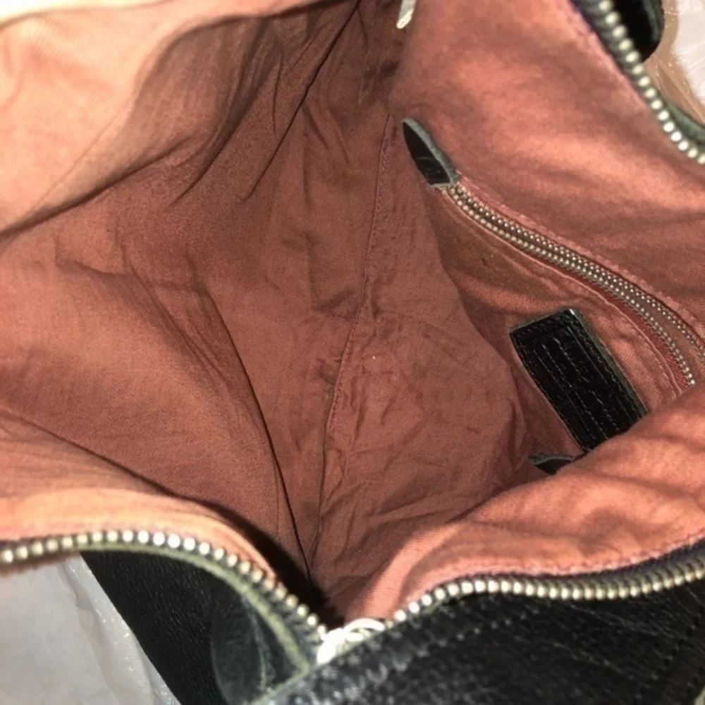 Lucky brand black pebbled leather hobo bag